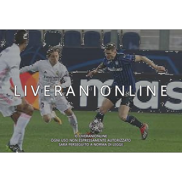 Atalanta-Real Madrid Uefa Champions League 2020/2021 Ottavi di finale - Partita di andata Bergamo, 24 febbraio 2021 Nella foto: Robin Gosens e Luka Modric Ph. Soli - Ag. Aldo LiveraniAGENZIA ALDO LIVERANI SAS