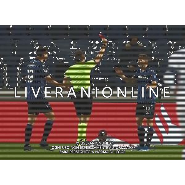 Atalanta-Real Madrid Uefa Champions League 2020/2021 Ottavi di finale - Partita di andata Bergamo, 24 febbraio 2021 Nella foto: l\'espulsione di Remo Freuler - cartellino rosso Ph. Soli - Ag. Aldo LiveraniAGENZIA ALDO LIVERANI SAS