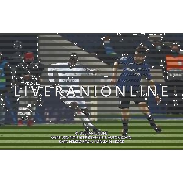 Atalanta-Real Madrid Uefa Champions League 2020/2021 Ottavi di finale - Partita di andata Bergamo, 24 febbraio 2021 Nella foto: Marten de Roon e Ferland Mendy Ph. Soli - Ag. Aldo Liverani/AGENZIA ALDO LIVERANI SAS