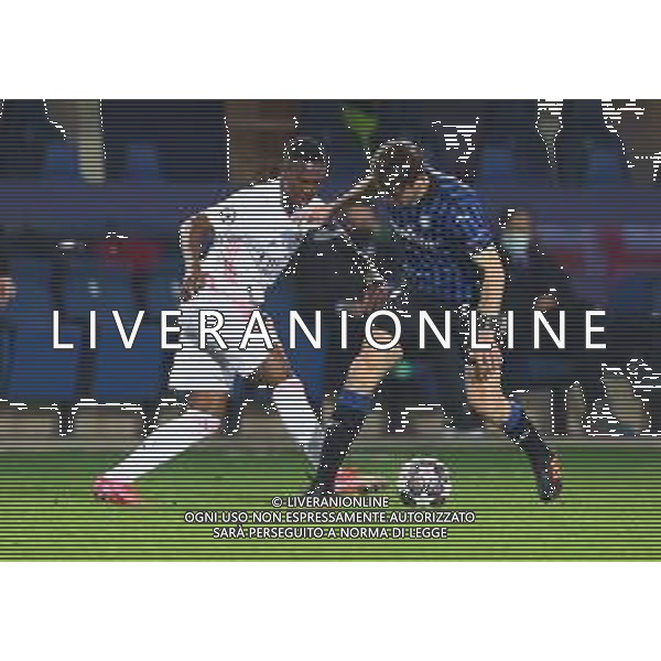 Atalanta-Real Madrid Uefa Champions League 2020/2021 Ottavi di finale - Partita di andata Bergamo, 24 febbraio 2021 Nella foto: Zinedine Zidane Marten de Roon e Vinicius Junior Ph. Soli - Ag. Aldo Liverani/AGENZIA ALDO LIVERANI SAS