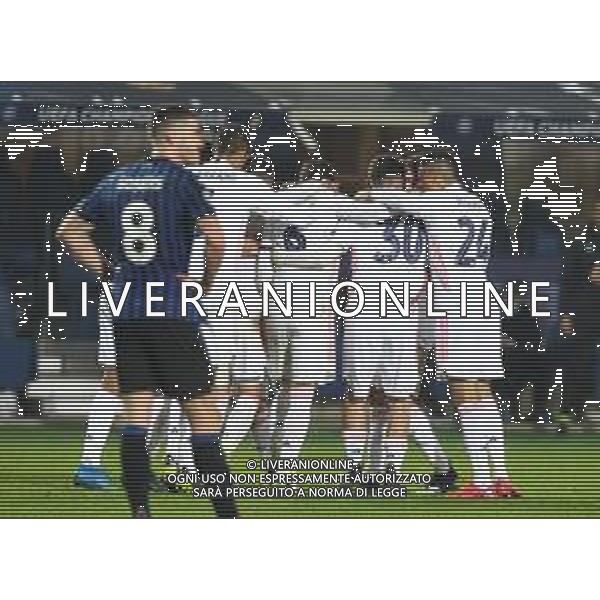 Atalanta-Real Madrid Uefa Champions League 2020/2021 Ottavi di finale - Partita di andata Bergamo, 24 febbraio 2021 Nella foto: Ferland Mendy esulta dopo il gol dell\'1-0 ph. Soli - Ag. Aldo Liverani/AGENZIA ALDO LIVERANI SAS