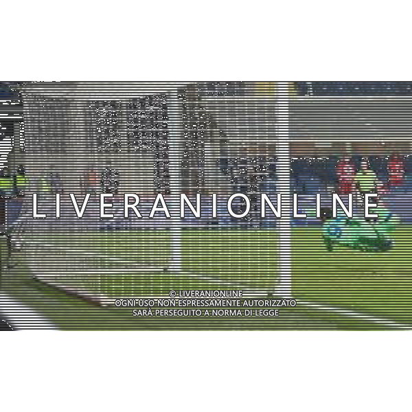 Atalanta-Real Madrid Uefa Champions League 2020/2021 Ottavi di finale - Partita di andata Bergamo, 24 febbraio 2021 Nella foto: Ferland Mendy realizza il gol dell\'1-0 ph. Soli - Ag. Aldo Liverani/AGENZIA ALDO LIVERANI SAS
