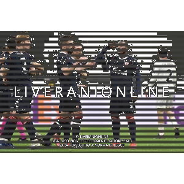 Ben Nabouhane (Stella Rossa) esulta dopo il gol dell\'1 a 1 Milan vs Stella Rossa UEFA Europa League sedicesimi di finale - gara di ritorno Milano 25-02-2021 Stadio Giuseppe Meazza - San Siro foto Roberto Garavaglia/ag.Aldo Liverani sas /AGENZIA ALDO LIVERANI SAS