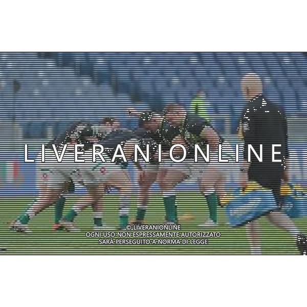 Marianiu/LMedia - 2021 Guinness Six Nations Rugby - Italy vs Ireland - Rugby Six Nations match 27 February 2021 - Stadio Olimpico, rome, Italy Photo showing: warm up Ireland @Marianiu/LMedia/AGENZIA ALDO LIVERANI SAS