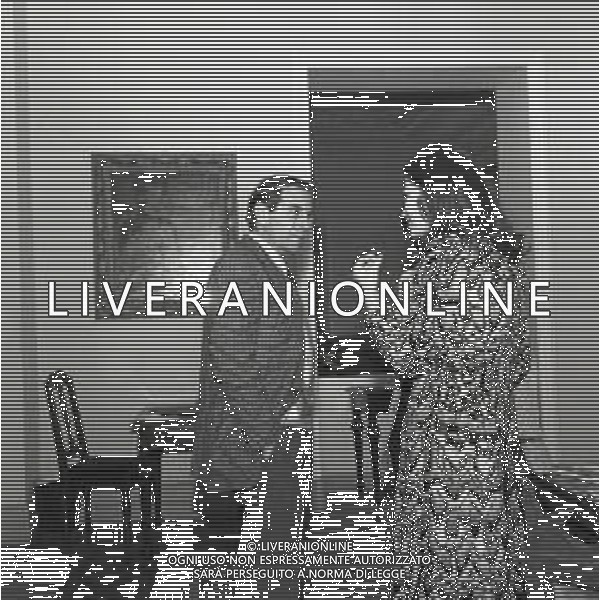 RETROSPETTIVA IRA VON FURSTENBERG ATTRICE NELLA FOTO IRA VON FURSTENBERG A SANREMO CON ENRICO MARIA SALERNO NELL\'ANNO 1969 AG ALDO LIVERANI SAS 