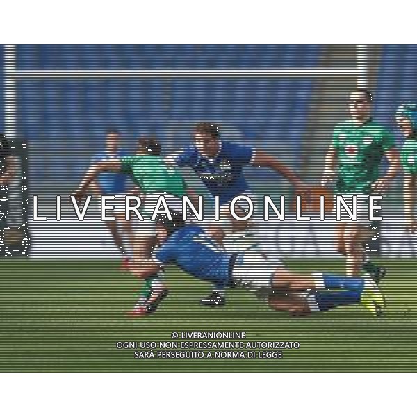 Marianiu/LMedia - 2021 Guinness Six Nations Rugby - Italy vs Ireland - Rugby Six Nations match 27 February 2021 - Stadio Olimpico, rome, Italy Photo showing: Jamison Gibson Park (Ireland) vs Ignacio Brex (Italy) @Marianiu/LMedia/AGENZIA ALDO LIVERANI SAS