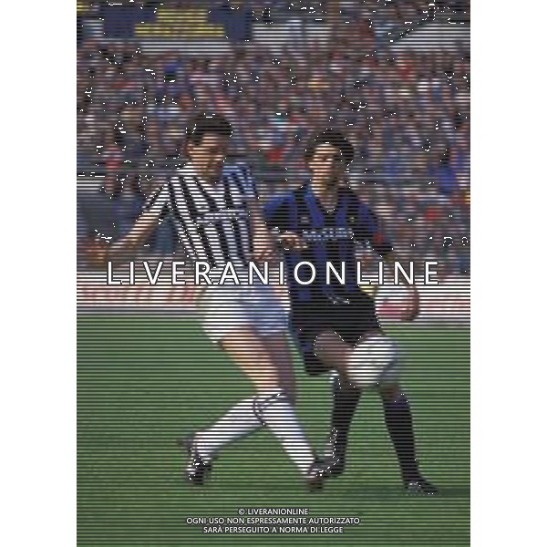 JUVENTUS CALCIO NELLA FOTO BRIO SERGIO E ALTOBELLI ALESSANDRO CALCIATORE INTER AGENZIA ALDO LIVERANI SAS