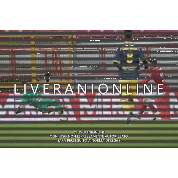 Cerquiglinio/LMedia - AC Perugia vs Modena FC - Italian football Serie C match 2020/2021 27 February 2021 - Renato Curi stadium, perugia, Italy Photo showing: federico melchiorri (n. 09 perugia calcio)shooting @Cerquiglinio/LMedia / AGENZIA ALDO LIVERANI SAS