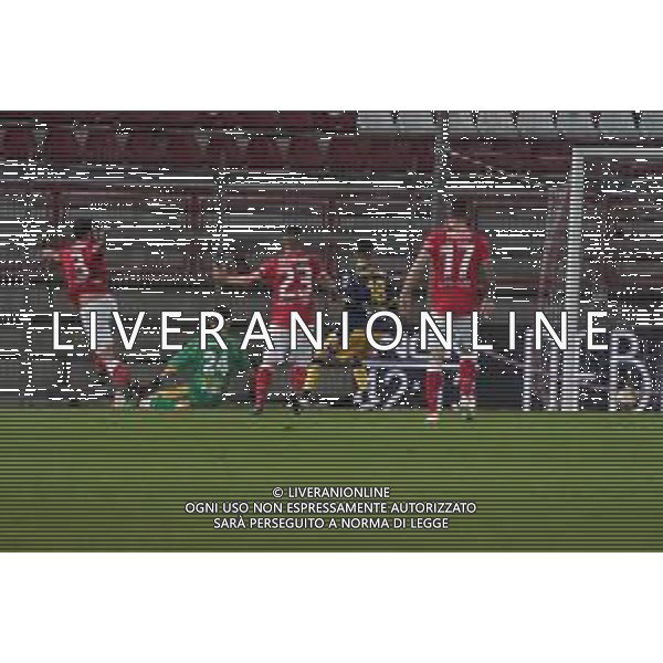Cerquiglinio/LMedia - AC Perugia vs Modena FC - Italian football Serie C match 2020/2021 27 February 2021 - Renato Curi stadium, perugia, Italy Photo showing: favalli alessandro (n.3 difensore perugia calcio) goal 2-0 @Cerquiglinio/LMedia / AGENZIA ALDO LIVERANI SAS