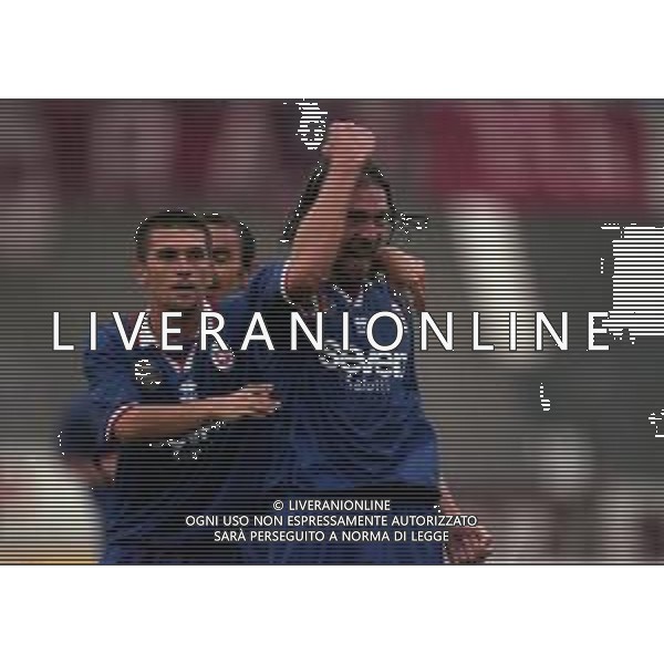 17-08-1997 COMO PRIMO TURNO DI COPPA ITALIA COMO TORINO 4-2 NELLA FOTO ESULTANZA OTTOLINA AG ALDO LIVERANI SAS