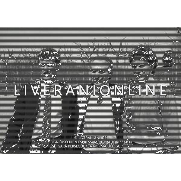 1987 APRILE MILANELLO RADUNO NAZIONALE DI CALCIO ITALIANA NELLA FOTO CIRO FERRARA-AZEGLIO VICINI-ROBERTO TRICELLA AG ALDO LIVERANI SAS