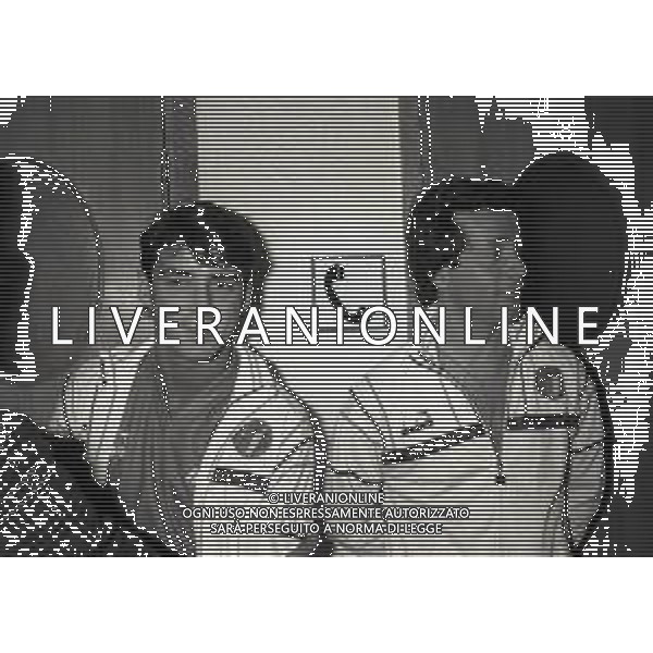 1987 APRILE MILANELLO RADUNO NAZIONALE DI CALCIO ITALIANA NELLA FOTO ROBERTO MANCINI E GIUSEPPE DOSSENA AG ALDO LIVERANI SAS