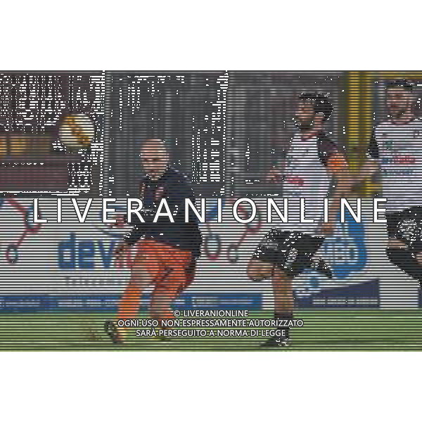 Fagiolinia/LMedia - Pontedera vs Pistoiese - Italian football Serie C match 2020/2021 03 March 2021 - Ettore Mannucci stadium, pontedera, Italy Photo showing: Francesco Valiani (Pistoiese) against Mauro Semprini (Pontedera) and Andrea Caponi (Pontedera) @Fagiolinia/LMedia AG ALDO LIVERANI SAS