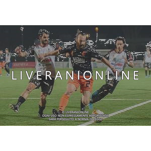 Fagiolinia/LMedia - Pontedera vs Pistoiese - Italian football Serie C match 2020/2021 03 March 2021 - Ettore Mannucci stadium, pontedera, Italy Photo showing: Enrico Pezzi (Pistoiese) against Andrea Caponi (Pontedera) and Lorenzo Milani (Pontedera) @Fagiolinia/LMedia AG ALDO LIVERANI SAS