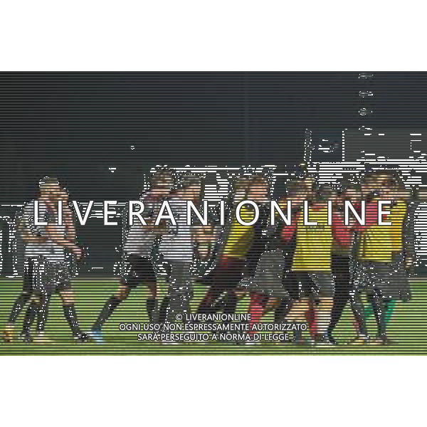 Fagiolinia/LMedia - Pontedera vs Pistoiese - Italian football Serie C match 2020/2021 03 March 2021 - Ettore Mannucci stadium, pontedera, Italy Photo showing: exultation of the players of Pontedera after the goal of Lorenzo Milani (Pontedera) @Fagiolinia/LMedia AG ALDO LIVERANI SAS