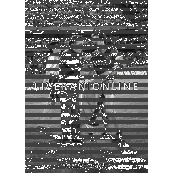 12-06-1985 VERONA QUARTI DI FINALE DI ANDATA DI COPPA ITALIA VERONA INTER 3-0 NELLA FOTO OSVALDO BAGNOLI CON FABIO MARANGON AG ALDO LIVERANI SAS