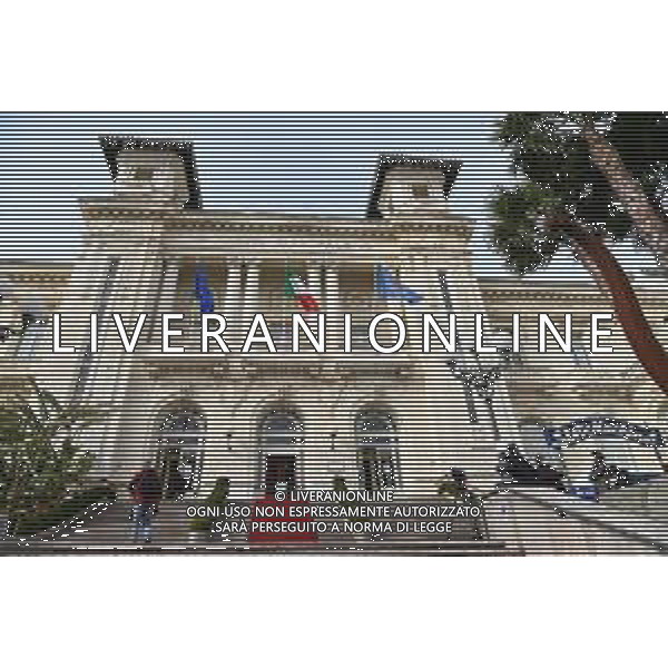 La citta’ di Sanremo in zona arancio rinforzato durante i giorni del 71mo Festival della Canzone Italiana Sanremo 2021, la misura e’ stata adottata per cercare di contenere il numero di contagi della pandemia di Coronavirus Covid-19 nella foto il Casino’ Municipale Sanremo (IM) 04-03-2021 foto Roberto Garavaglia/ag. Aldo Liverani sas