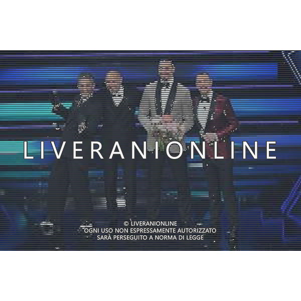 Fiorello, Sinisa Mihajlovic, Zlatan Ibrahimovic e Amadeus 71mo Festival della Canzone Italiana Sanremo 2021 - Terza Serata Teatro Ariston - Sanremo (IM) 04-03-2021 foto Roberto Garavaglia/ag. Aldo Liverani sas / AGENZIA ALDO LIVERANI SAS
