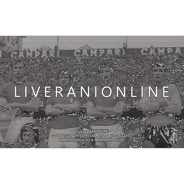 03-03-1973 GENOVA QUALIFICAZIONI MONDIALI DI CALCIO ITALIA LUSSEMBURGO 5-0 NELLA FOTO DA SIN GIACINTO FACCHETTI-GIANNI RIVERA-LUCIANO SPINOSI -DINO ZOFF AG ALDO LIVERANI SAS