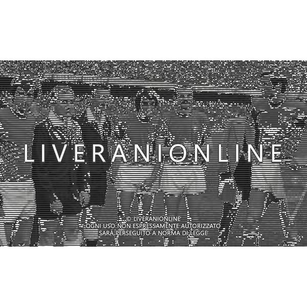 03-03-1973 GENOVA QUALIFICAZIONI MONDIALI DI CALCIO ITALIA LUSSEMBURGO 5-0 NELLA FOTO GIANNI RIVERA-ARBITRO SEOUDI CON PIETRO ANASTASI-SANDRO MAZZOLA E GIACINTO FACCHETTI AG ALDO LIVERANI SAS 