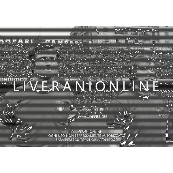 03-03-1973 GENOVA QUALIFICAZIONI MONDIALI DI CALCIO ITALIA LUSSEMBURGO 5-0 NELLA FOTO GIACINTO FACCHETTI E ROMEO BENETTI AG ALDO LIVERANI SAS