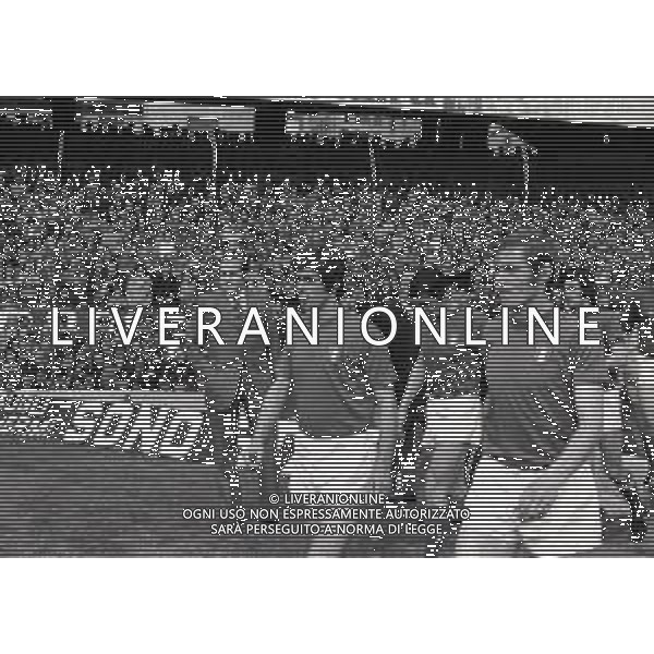 03-03-1973 GENOVA QUALIFICAZIONI MONDIALI DI CALCIO ITALIA LUSSEMBURGO 5-0 NELLA FOTO GIANNI RIVERA E ROMEO BENETTI AG ALDO LIVERANI SAS