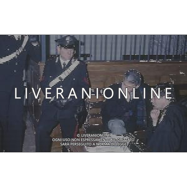 1987 CREMONA -PROCESSO PORCELLINO ROSA MARIO ALQUATI ARRESTATO PER BANCAROTTA FRAUDOLENTA CON UN BUCO DI 78 MILIARDI DI LIRE IN FUGA CON L\'AMANTE MICHELA FERRARI NELLA FOTO MARIO ALQUATI IN TRIBUNALE A CREMONA AG ALDO LIVERANI SAS