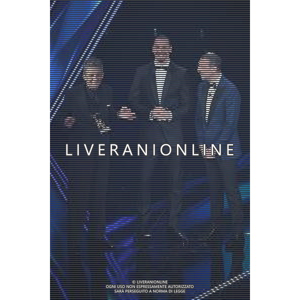 Zlatan Ibrahimovic con Amadeus e Fiorello 71mo Festival della Canzone Italiana Sanremo 2021 - Quinta Serata Teatro Ariston - Sanremo (IM) 06-03-2021 foto Roberto Garavaglia/ag. Aldo Liverani sas / AGENZIA ALDO LIVERANI SAS