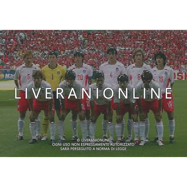 GWANGJU (corea del sud) 22/06/2002 MONDIALI CALCIO 2002 SPAGNA - COREA DEL SUD NELLA FOTO LA FORMAZIONE COREANA SCHIERATA AGENZIA ALDO LIVERANI SAS