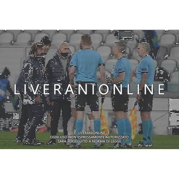 ©Alessandro Falzone/Agenzia Aldo Liverani Torino 09.03.2021 Stadio Allianz Stadium Juventus vs Porto Ritorno Ottavi di Finale Champions League 2020-2021 Nella foto : Andrea Pirlo-Igor Tudor-Björn Kuipers (NED) Assistant referees: Sander Van Roekel (NED) Erwin Zeinstra (NED)
