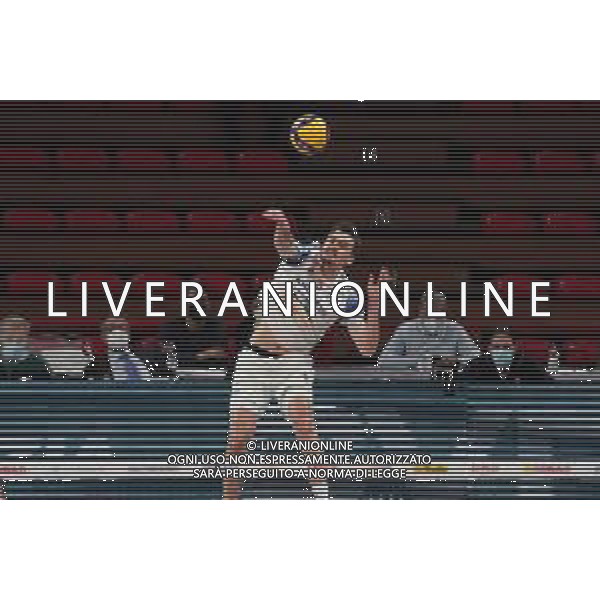 Cerquiglinio/LMedia - Playoff - Sir Safety Conad Perugia vs Allianz Milano - Volleyball Italian Serie A Men Superleague Championship 2020/2021 10 March 2021 - Pala Barton, perugia, Italy Photo showing: jean patry (n.09 opposite spicker power volley milano) serve @Cerquiglinio/LMedia/ AGENZIA ALDO LIVERANI SAS