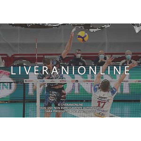 Cerquiglinio/LMedia - Playoff - Sir Safety Conad Perugia vs Allianz Milano - Volleyball Italian Serie A Men Superleague Championship 2020/2021 10 March 2021 - Pala Barton, perugia, Italy Photo showing: muzaj maciej (n.15 sir safety conad perugia) attack @Cerquiglinio/LMedia/ AGENZIA ALDO LIVERANI SAS