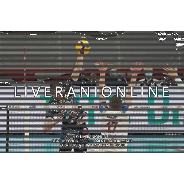 Cerquiglinio/LMedia - Playoff - Sir Safety Conad Perugia vs Allianz Milano - Volleyball Italian Serie A Men Superleague Championship 2020/2021 10 March 2021 - Pala Barton, perugia, Italy Photo showing: muzaj maciej (n.15 sir safety conad perugia) attack @Cerquiglinio/LMedia/ AGENZIA ALDO LIVERANI SAS