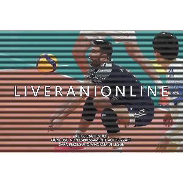 Cerquiglinio/LMedia - Playoff - Sir Safety Conad Perugia vs Allianz Milano - Volleyball Italian Serie A Men Superleague Championship 2020/2021 10 March 2021 - Pala Barton, perugia, Italy Photo showing: nicola pesaresi (n.18 libero power volley milano) in bagher @Cerquiglinio/LMedia/ AGENZIA ALDO LIVERANI SAS
