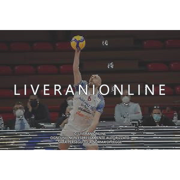Cerquiglinio/LMedia - Playoff - Sir Safety Conad Perugia vs Allianz Milano - Volleyball Italian Serie A Men Superleague Championship 2020/2021 10 March 2021 - Pala Barton, perugia, Italy Photo showing: riccardo sbertoli (n. 06 setter power volley milano) serve @Cerquiglinio/LMedia/ AGENZIA ALDO LIVERANI SAS