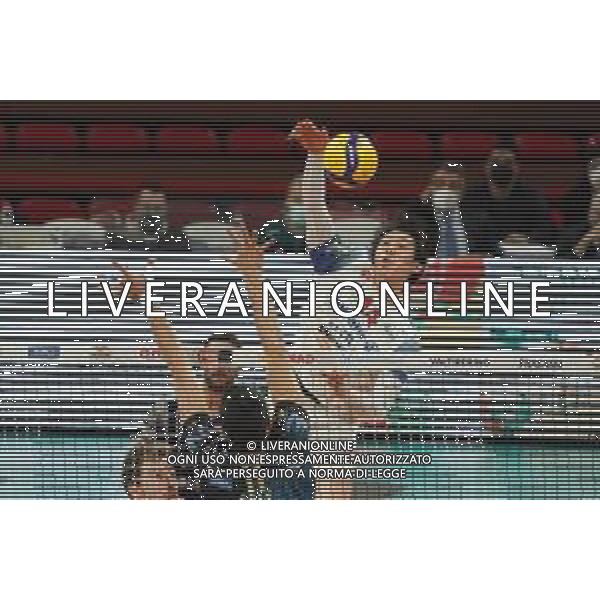 Cerquiglinio/LMedia - Playoff - Sir Safety Conad Perugia vs Allianz Milano - Volleyball Italian Serie A Men Superleague Championship 2020/2021 10 March 2021 - Pala Barton, perugia, Italy Photo showing: yuki ishikawa (n.14 hitter spicker power volley milano) attack @Cerquiglinio/LMedia/ AGENZIA ALDO LIVERANI SAS