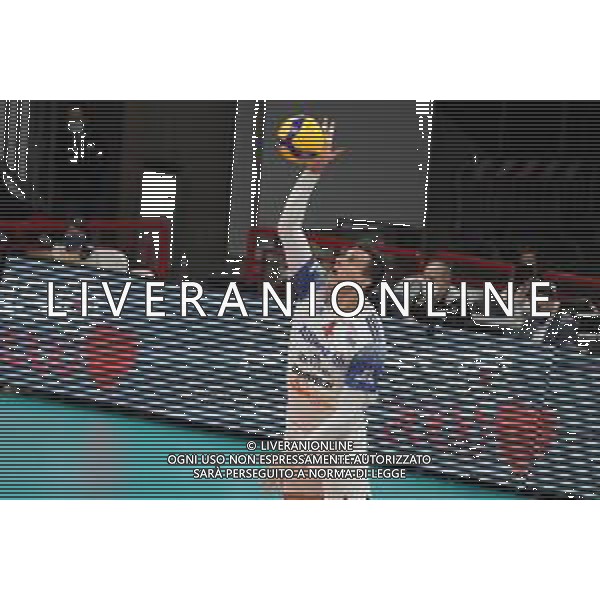 Cerquiglinio/LMedia - Playoff - Sir Safety Conad Perugia vs Allianz Milano - Volleyball Italian Serie A Men Superleague Championship 2020/2021 10 March 2021 - Pala Barton, perugia, Italy Photo showing: jan kozamernik (n. 5 middle-blocker power volley milano) serve @Cerquiglinio/LMedia/ AGENZIA ALDO LIVERANI SAS