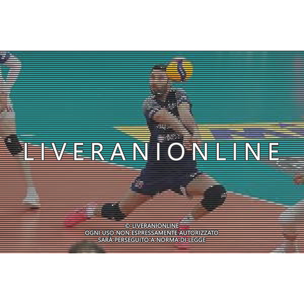 Cerquiglinio/LMedia - Playoff - Sir Safety Conad Perugia vs Allianz Milano - Volleyball Italian Serie A Men Superleague Championship 2020/2021 10 March 2021 - Pala Barton, perugia, Italy Photo showing: nicola pesaresi (n.18 libero power volley milano) in bagher @Cerquiglinio/LMedia/ AGENZIA ALDO LIVERANI SAS