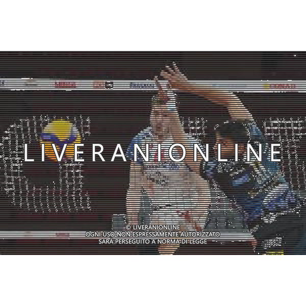 Cerquiglinio/LMedia - Playoff - Sir Safety Conad Perugia vs Allianz Milano - Volleyball Italian Serie A Men Superleague Championship 2020/2021 10 March 2021 - Pala Barton, perugia, Italy Photo showing: matteo piano (n. 11 middler blocker power volley milano) attack @Cerquiglinio/LMedia/ AGENZIA ALDO LIVERANI SAS