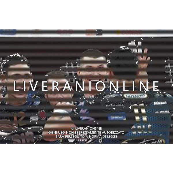 Cerquiglinio/LMedia - Playoff - Sir Safety Conad Perugia vs Allianz Milano - Volleyball Italian Serie A Men Superleague Championship 2020/2021 10 March 2021 - Pala Barton, perugia, Italy Photo showing: muzaj maciej (n.15 sir safety conad perugia) esxultatio @Cerquiglinio/LMedia/ AGENZIA ALDO LIVERANI SAS