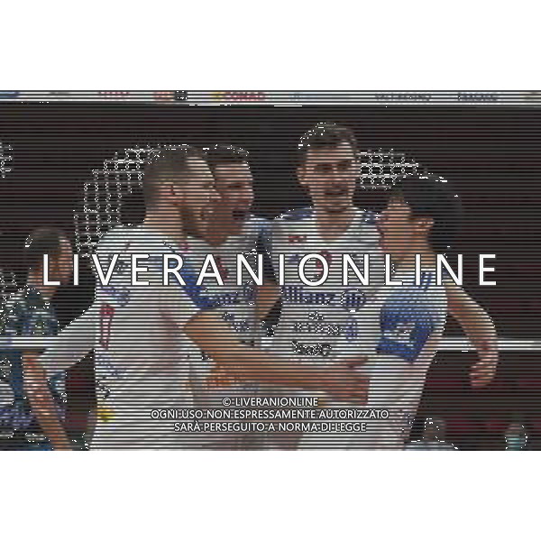 Cerquiglinio/LMedia - Playoff - Sir Safety Conad Perugia vs Allianz Milano - Volleyball Italian Serie A Men Superleague Championship 2020/2021 10 March 2021 - Pala Barton, perugia, Italy Photo showing: allianz milano exultation @Cerquiglinio/LMedia/ AGENZIA ALDO LIVERANI SAS