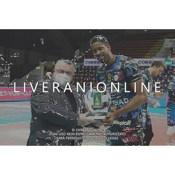 Cerquiglinio/LMedia - Playoff - Sir Safety Conad Perugia vs Allianz Milano - Volleyball Italian Serie A Men Superleague Championship 2020/2021 10 March 2021 - Pala Barton, perugia, Italy Photo showing: wilfredo leon venero (n.9 hitter spiker sir safety conad perugia) awarded as the best player in January @Cerquiglinio/LMedia/ AGENZIA ALDO LIVERANI SAS