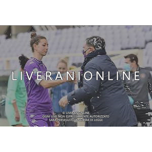 Guglielmii/LMedia - ACF Fiorentina Femminile vs Mancherster City FC - UEFA Champions League Women football match 2020/2021 11 March 2021 - Artemio Franchi stadium, florence, Italy Photo showing: Joe Barone (Fiorentina) reassures Greta Adami (Fiorentina Femminile) @Guglielmii/LMedia/AGENZIA ALDO LIVERANI SAS