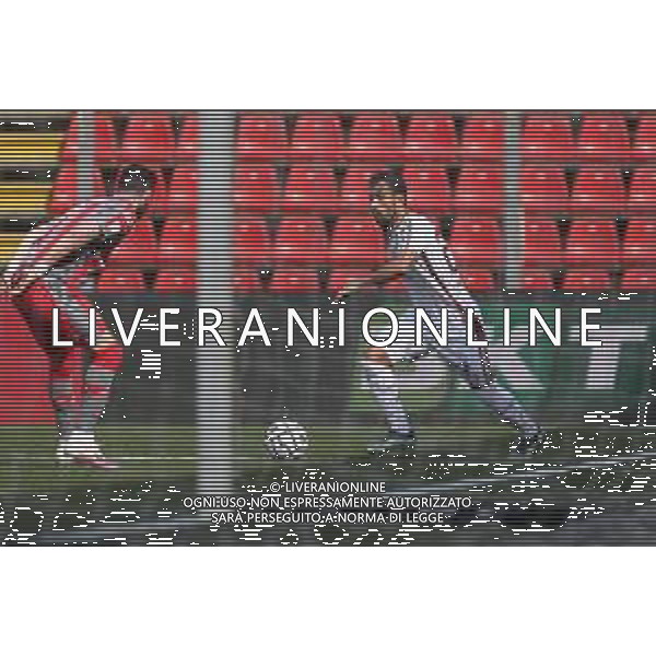 Carnabucia/LMedia - US Cremonese vs AC Reggiana - Italian Football Championship League BKT 2020/2021 13 March 2021 - Giovanni Zini stadium, cremona, Italy Photo showing: Karim Laribi (Reggiana) in action against Luca Ravanelli (Cremonese) @Carnabucia/LMedia/ AGENZIA ALDO LIVERANI SAS