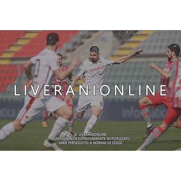 Carnabucia/LMedia - US Cremonese vs AC Reggiana - Italian Football Championship League BKT 2020/2021 13 March 2021 - Giovanni Zini stadium, cremona, Italy Photo showing: Ivan Varone (Reggiana) to the shoot @Carnabucia/LMedia/ AGENZIA ALDO LIVERANI SAS