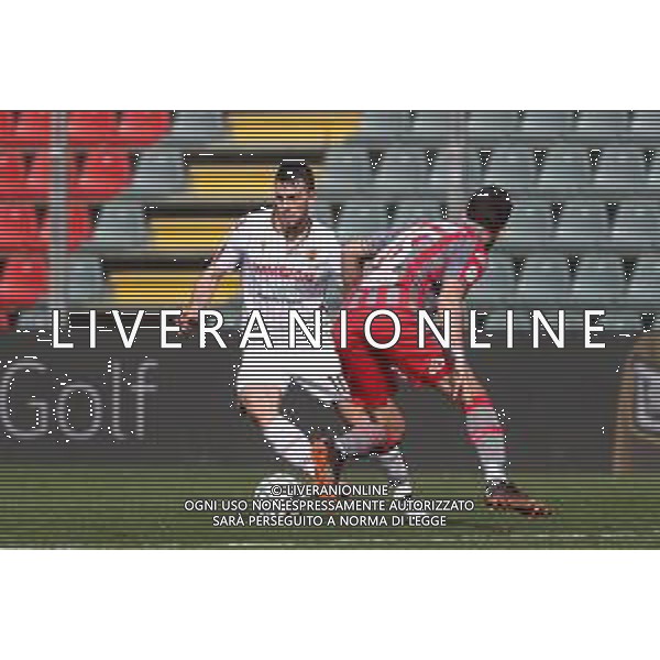 Carnabucia/LMedia - US Cremonese vs AC Reggiana - Italian Football Championship League BKT 2020/2021 13 March 2021 - Giovanni Zini stadium, cremona, Italy Photo showing: Andrea Costa (Reggiana) in action on Matteo Bianchetti (Cremonese) @Carnabucia/LMedia/ AGENZIA ALDO LIVERANI SAS