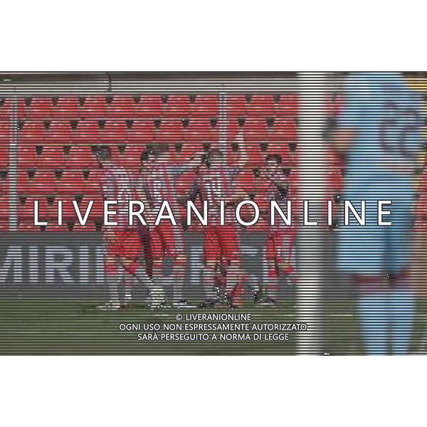 Carnabucia/LMedia - US Cremonese vs AC Reggiana - Italian Football Championship League BKT 2020/2021 13 March 2021 - Giovanni Zini stadium, cremona, Italy Photo showing: Cremonese celebrate the third goal @Carnabucia/LMedia/ AGENZIA ALDO LIVERANI SAS