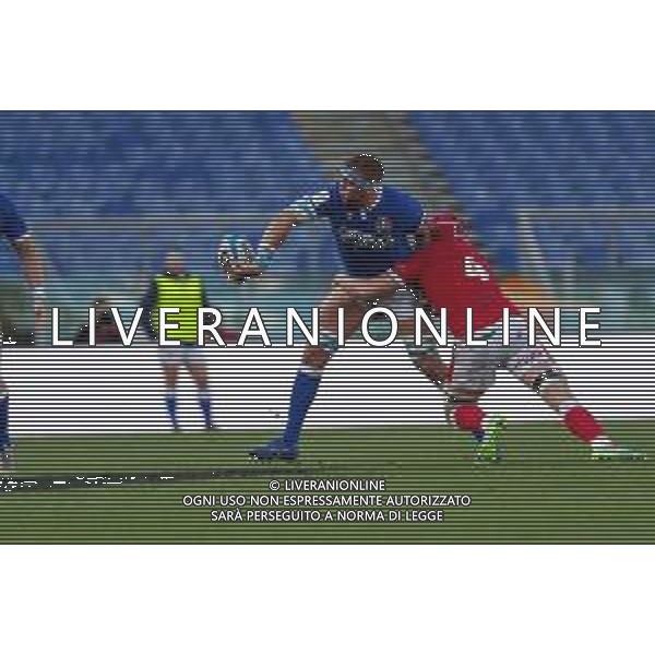 Marianiu/LMedia - 2021 Guinness Six Nations Rugby - Italy vs Wales - Rugby Six Nations match 13 March 2021 - Stadio Olimpico, rome, Italy Photo showing: Niccolo Cannone (Italy) @Marianiu/LMedia AG ALDO LIVERANI SAS
