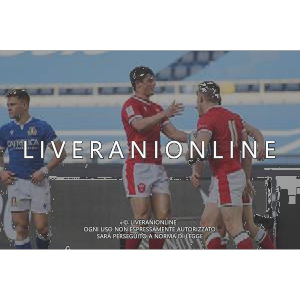 Marianiu/LMedia - 2021 Guinness Six Nations Rugby - Italy vs Wales - Rugby Six Nations match 13 March 2021 - Stadio Olimpico, rome, Italy Photo showing: Happiness of Wales after scoring a try @Marianiu/LMedia AG ALDO LIVERANI SAS