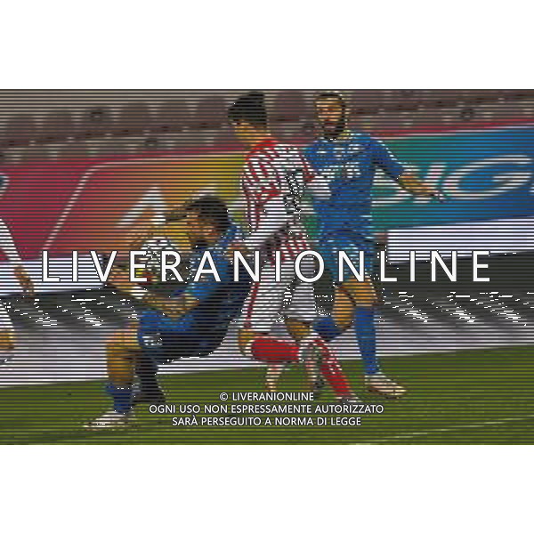 Marinil/LMedia - RL Vicenza vs Empoli FC - Italian Football Championship League BKT 2020/2021 13 March 2021 - Romeo Menti stadium, vicenza, Italy Photo showing: faul of Andrea La Mantia (Empoli FC) @Marinil/LMedia AG ALDO LVERANI SAS